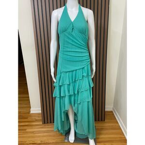 City Triangles Women's XL Blue Dress Y2k Gown Mermaid Ruffle Babydoll